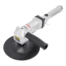 7In Pneumatic Angle Sander Polishing Machine Air Floor Stones Grinder Hand Sanding Tool Good Heat Dissipation Efficient Speed 4000Rpm For Households Vehicle Workshops Repair (Silver Black)