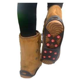 Snow and Ice Grips, Spikes, Anti Slip, Crampon Cleats Overshoe, for Walking, Running, Climbing, Hiking, 3 Sizes (Large)