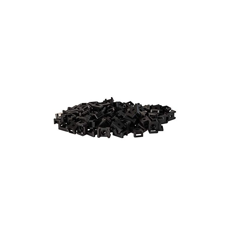 GTSE 100 Pack Of Black Screw Mounts, Zip Ties Up