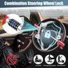 Nsyee Steering Wheel Lock, Retractable Password Lock, Heavy Duty Universal