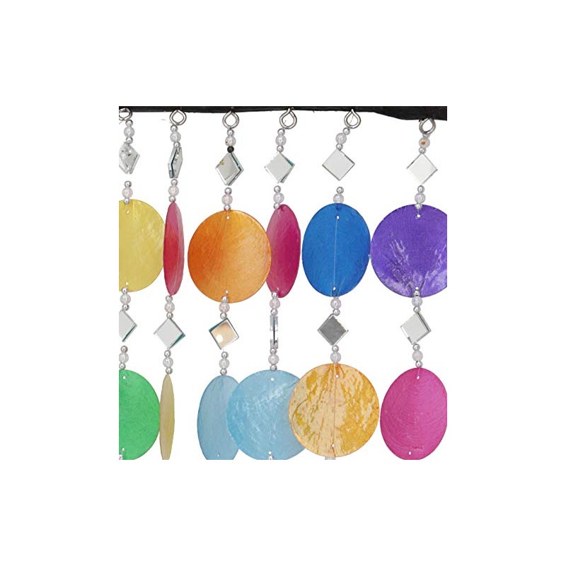 GURU SHOP Shell Mobile, Ethnic Wind Chime, Sun Catcher, Colourful,