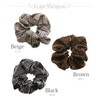 VINGTAINE HS-127-BE Botanical Pattern Scrunchie, Simple, Casual, Daily Chiffon Hair