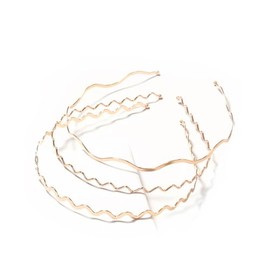 Pack of 3 Metal Hair Bands, Women's Wave Headband, Headband, Non-Slip Headbands, Headwear, Hair Accessories for Daily Wear, Outdoor Sports, Yoga, Mixed Rose Gold