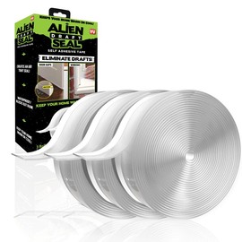 Alien Draft Seal Insulation Tape - Self-Adhesive Silicone Weather Stripping for Door & Window, Under-Door Draft Stopper, Bottom & Side Seal - Sealing:_16 feet
