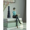 HAUCOZE Modern Home Decor Sculpture Reading Man Figurine Statue Table