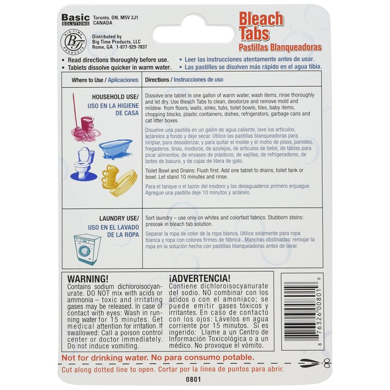 Magichem Bleach Tabs (makes 10 gallons of bleach per card-