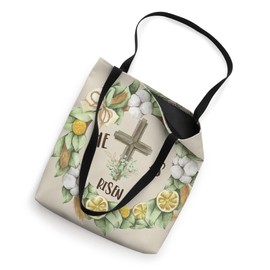 Citrus Flowers Christian Cross Easter Wreath He Is Risen Tote Bag