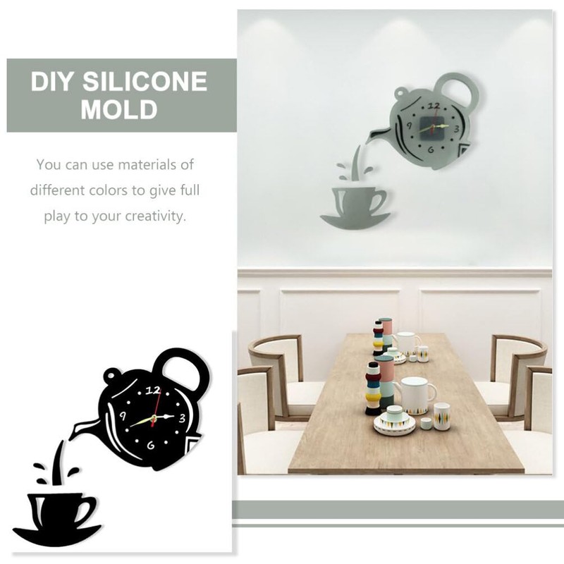 VILLCASE Resin Teapot Clock Mold for Wall - DIY Resin