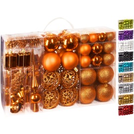 Brubaker, 101-piece set of Christmas baubles with a tree topper, Christmas decoration