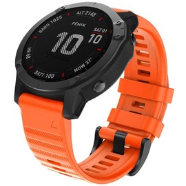 YOOSIDE Silicone Quick Release Fit Band for Garmin Fenix 6 Pro/Sapphire, 22mm Soft Waterproof Non-allergenic Wristband Strap for Garmin Fenix 5/5 Plus,Garmin Instinct,Forerunner 935/945(Orange)