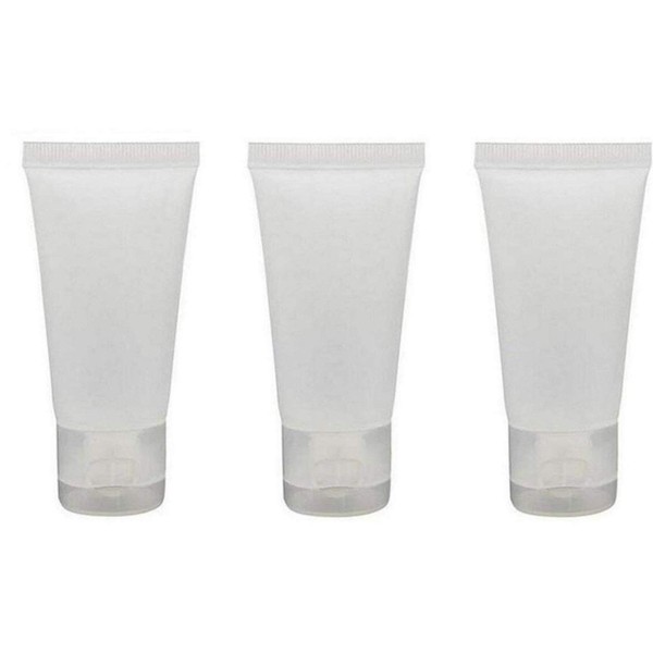 6PCS Clear Empty Plastic Cosmetic Filp Cap Squeeze Soft Tube Travel Shampoo Facial Body Lotion Bottle Shower Gel Hand Cream Makeup Container (15ML / 0.5oz)
