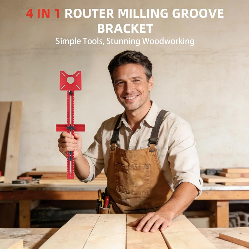 4 in 1 Router Milling Groove Bracket,Cabinet Hardware Jig and