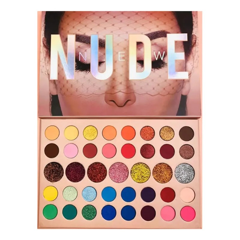 Paleta Sombras Nude 39 Grande Tonos Maquillaje Glitter Mate