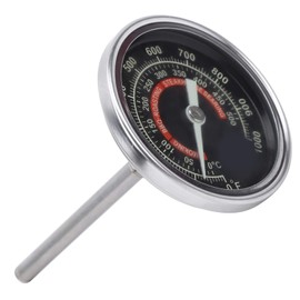 Fdit Grill Thermometer, BBQ Thermometer 84 mm Long Probe Stainless Steel Meat Thermometer Oven Thermometer with Dial Display for Grills, Smokers, Smokers and Grill Trolleys, 0-500 °C Measuring Range