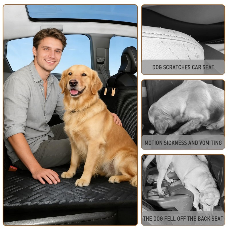Dog Car Seat Cover for Back Seat, Waterproof Pet Hammock