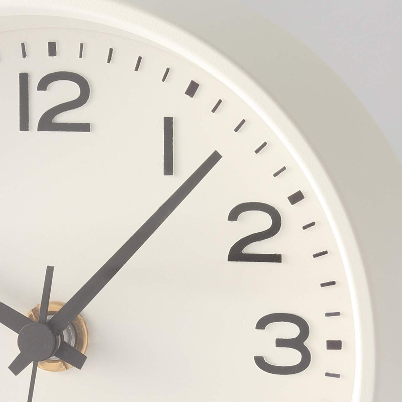 Muji 15915217 Analog Clock Small (with Stand) Wall Clock, White