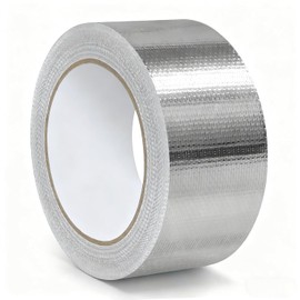 2" x 66 Ft Aluminum Foil Tape, 5.91 mil - Heavy Duty Heat Shield & Thermal Insulation Fiberglass Tape for HVAC Ductwork, Metal Ducts, Dryer Vents, AC Pipes, Exhaust Repair