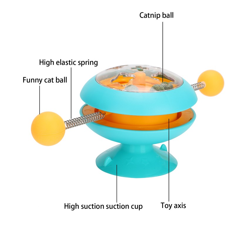 Windmill Spring Interactive Cat Catnip Toy Funny Cat Turntable Teasing