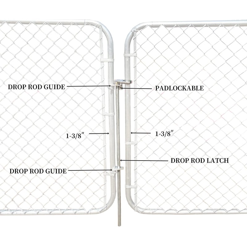 HITTITE 36" Chain Link Drop Rod for Double Gate, Pull
