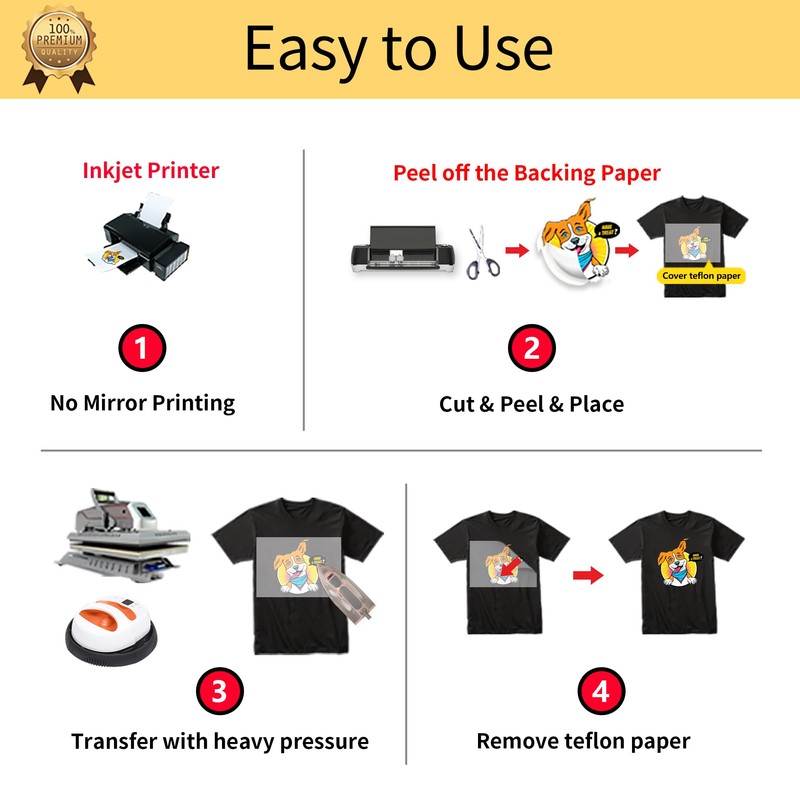 TransOurDream Mix Tru-Heat Transfer Paper Inkjet Dark 1.0 5 Sheets