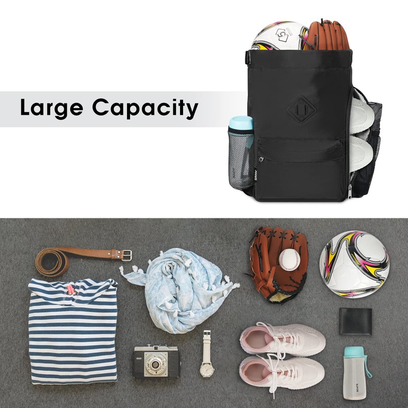 WANDF Drawstring Backpack Sports Gym Bag with Shoes Compartment, Water-Resistant