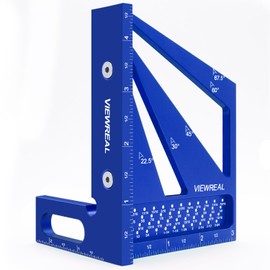3D Multi Angle Measuring Ruler Aluminum Alloy Woodworking Square,Versatile Square Tool with Preset Angles from 22.5° to 90° Ideal Layout Tool for Carpentry, Engineering & DIY Projects