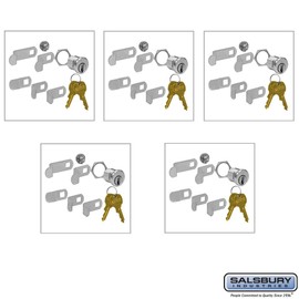 SALSBURY INDUSTRIES 1190-5 Universal Lock for 4B+ HORIZ/Vertical Mailbox Door 2 Keys PER Lock-5 Pack
