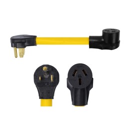 ONETAK NEMA 6-50P to 10-50R 240V 50 Amp 3 Prong Male Plug to 50 Amp 3 Prong Female Outlet Receptacle Generator Dryer Power Cord Adapter