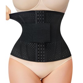 Ursexyly Waist Trainer for Women Tummy Control Shapewear Body Shaper Cincher Corset Workout Girdle C-Section Support Belt Black