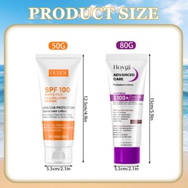 Sonnencreme LSF 100,2er Pack Sonnencreme für Gesicht und Körper,SPF 100 Sunblocker,Beruhigende Sunscreen,Waterproof,Nicht Fettend,Einfach Anzuwendend Sonnenschutz,für Reisen,Outdoor Sport
