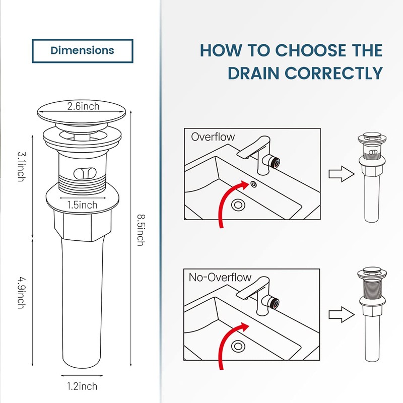Vessel Sink Drain,Bathroom Pop-up Drain With Detachable Basket Stopper, Anti-Explosion