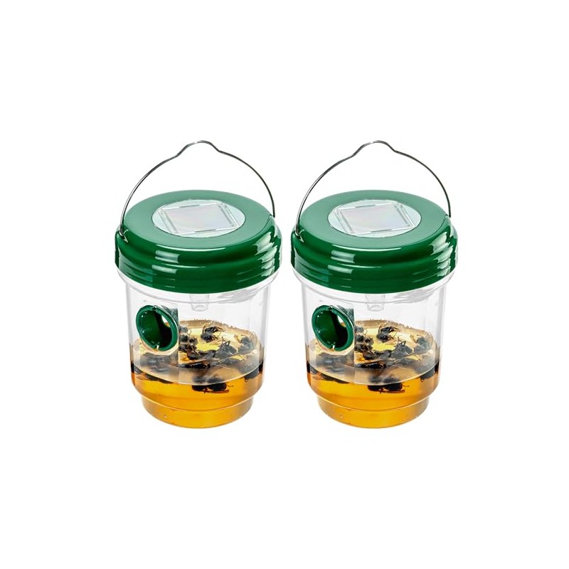 2 Pack Solar Wasp Trap Outdoor Hanging