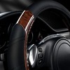 CAR PASS Wood Grain Microfiber Leather Sporty 14.5-15 inch Steering
