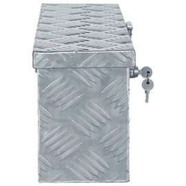 Benicabaly Aluminum Storage Box with Locking System for Tools and Accessories, Rust Resistant, 19.1" x 5.5" x 7.9", Silver