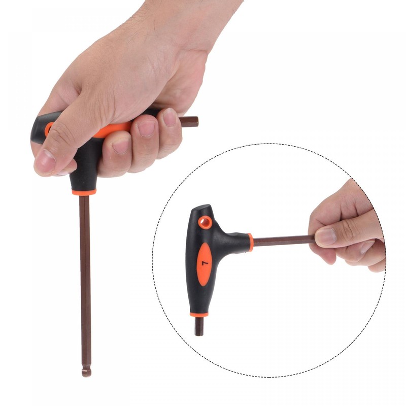 sourcing map 3mm Ball End Hex Key T-Handle Wrench Spanner,