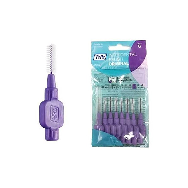 TePe Interdental Brush, Pack of 8 x 2, Purple (0.04