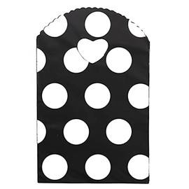 Joyhey 100 Count 5" x 8" Small Plastic Merchandise Bags, Retail Shopping Bags with Die Cut Handles - White Polka Dot (More Patterns Available)