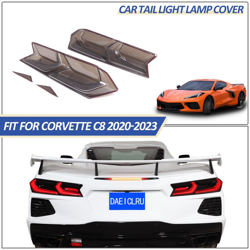 Daeiclru Car Tail Light Lamp Cover Compatible with Corvette C8
