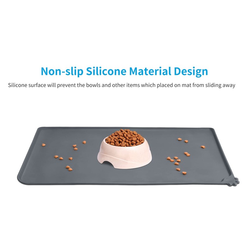 AUDWUD Silicone Waterproof Pet Feeding Mats,Anti Slip Bowl Pad,Dog Mat