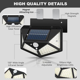 EJYTRVT Solar RV Porch Lights | Motion Activated, Strong Magnetic Mount with Adhesive Metal Sheet for Any Material RV | Exterior Lighting for Trailer Awning, Camper Outdoor Accessories (2 Pack)