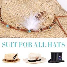 Hat Feathers, 10 Pcs Assorted Natural Feather Packs Accessories for Fedora, Cowboy, Open Road, Borges, Scott, Trilby Hats