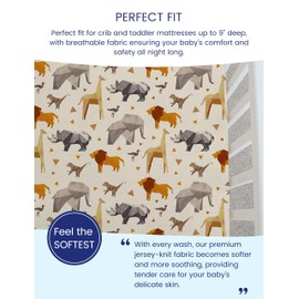 TotAha - Sábanas elásticas para cuna (2 unidades), hipoalergénicas, cómodas y sedosas, suaves y con efecto calmante, sábanas de punto de jersey para todas las estaciones, bolsillo extra profundo de 9