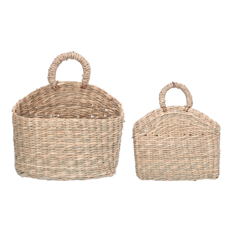 Hanging Basket Seagrass Woven Wall Hanging Storage Basket Organizer for