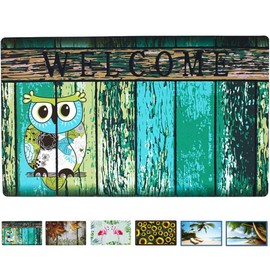 Welcome Doormat Front Door Mat, Rubber Back Non Slip Door Mat Entrance Rug Shoe Scraper 17" x 29", Low-Profile Printing Mats for Entry, Garage, Patio, High Traffic Areas