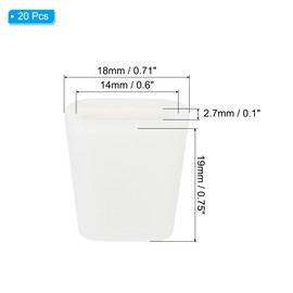 PATIKIL Kitchen Sink Rack Feet, 20 Pack 19x18 mm Rubber Rack Bottom Protective Replacement Feet Wire Bumpers Protector for Sink Rack Bottom, White