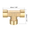 sourcing map Brass Tee Pipe Fitting 1/4 PT Female Thread