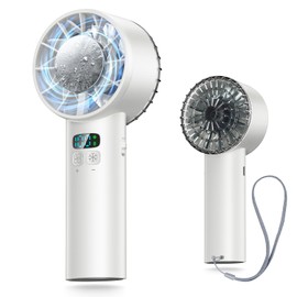 Portable Fan, Handy Fan, (2025 Model & Instant Cooling -25°C), Cooling Plate, Handheld Fan, Mini Fan, 12 Blades, 6,000 mAh, Large Capacity, Lightweight, Powerful, Silent, 1-100 Stepless Airflow, USB-C