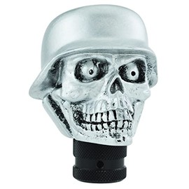 Temzzer Skull Resin Gear Handle Stick Knob Heavy Shiny Car Shifter Lever Head for Most Manual Automotive Vehicles (Silver)