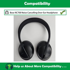 ACCOUTA Atmungsaktive Ersatz Ohrpolster Kissen Kompatibel mit Bose NC700 Noise Cancelling Over-Ear Schwarz Kopfhörer Ohrpolster mit atmungsaktivem Stoff und hoher Qualität Schaumstoff