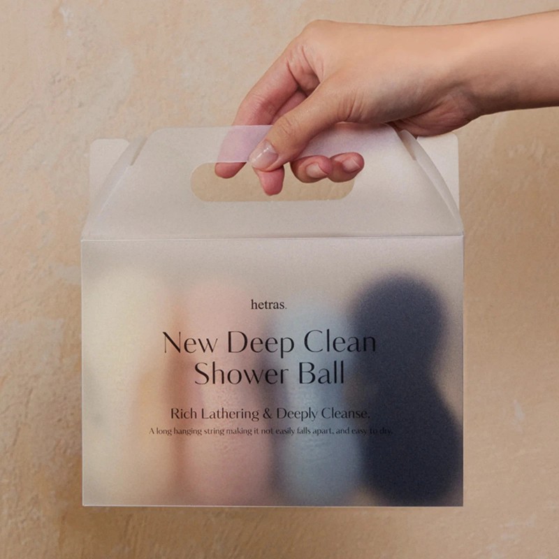 HETRAS New Deep Clean Shower Ball (4ea) – Exfoliating Mesh